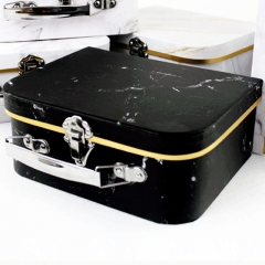 Logo Printing Rigid Marble Cardboard Suitcase Paper Gift Box for Packing