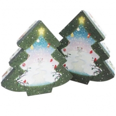 ロゴの子供のためのクリスマスの装飾木のボール紙形箱