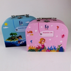 子供のハンドルが付いている美しいパターンペーパーボール紙のスーツケース箱