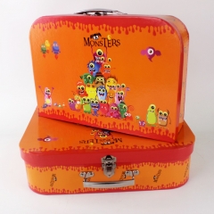 ハンドルが付いている漫画の設計堅いペーパーボール紙の包装のスーツケース箱